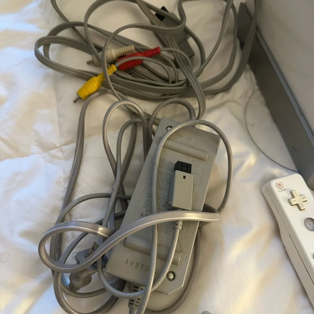 Nintendo Wii Console Set with White and Gray Accessories